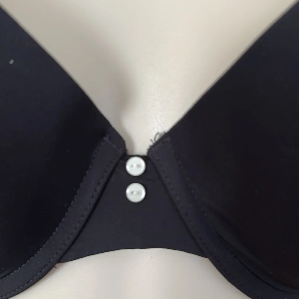Aerie Wonens Black Bra with White Buttons Size 34D